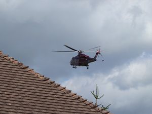 The Duke of Edinburgh's helicopter descends over Penn