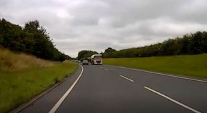 Dashcam footage of the near miss on the A53