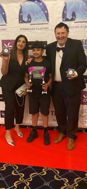 A double trophy win at The Sykehouse International Film Festival in Yorkshire for Midlands actors Rita and Reece Jagpal-Mohan and producer Keith Large