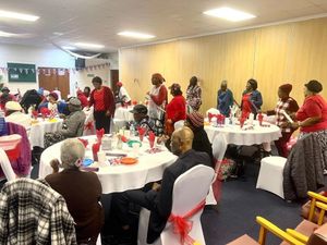 The community centre was packed for the coronation