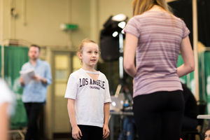 Matilda cast members during their first day of rehearsals. Pic: Helen Maybanks