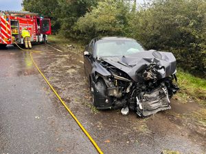 Supporting image for story: Heavy rain catches out driver as car aquaplanes and rolls over in dramatic crash