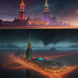 This is what Blackpool and its famous seafront could look like in the Year 3,000. Good to know the Lights will still be going but that ominous dark cloud is a tad worrying. Photo: NightCafe