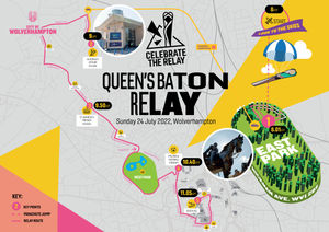 The route of the baton relay in Wolverhampton on Sunday, July 24