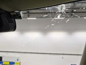 Supporting image for story: Windscreen smashed as brick thrown at police car on M6