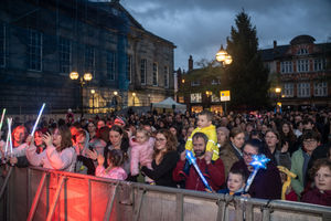 Large crowds gathered for the Christmas lights switch-on in Stafford. Photo: Ian Knight / Z70 Photography