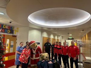 Dudley Town players, staff and directors went to Russell's Hall Hospital for their annual Christmas visit