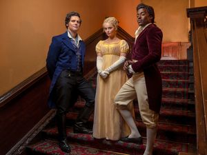 Supporting image for story: First look at Jonathan Groff filming Doctor Who in regency-style clothing