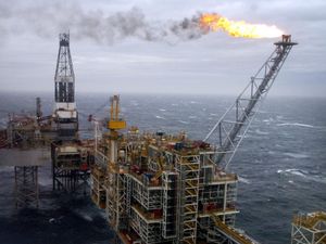 An oil rig in the North Sea