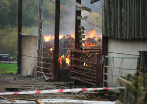 Barn fire off Shay Lane, Forton