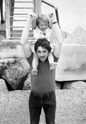 Welsh cab driver David Wilkie, with his daughter, who was killed after a breeze block was thrown at his vehicle from an overhead bridge near Rhymney Bridge on the A465. Mr Wilkie was taking a working miner to Merthyr Vale Colliery.