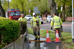 Fire crews were still working on Monday to clear the area