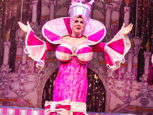 Brad Fitt as Nurse Nellie in Sleeping Beauty at Theatre Severn. Picture: Pamela Raith