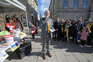 John Marshall addresses the crowd