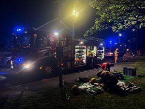 The scene at the incident. Picture: Market Drayton Fire Station