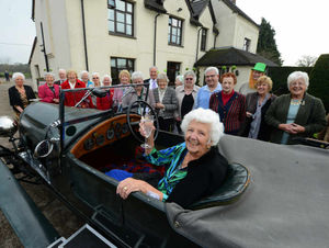 Dora Cooper celebrates her 100th birthday at Marsh Farm, Abbots Bromley