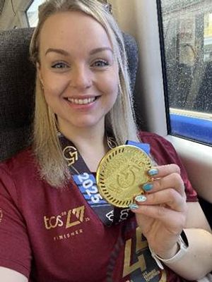 Abigail Haylett who works at Shropshire Community Health NHS Trust ran the London Marathon, raising funds for Bliss. Pic: Shropshire Community Health NHS Trust.
