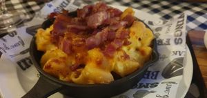 Mac 'N' Cheese with Bacon bits. Very tasty and very moreish