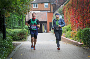 Phil Dolding and Rodney Jones set off on their marathon in Newport