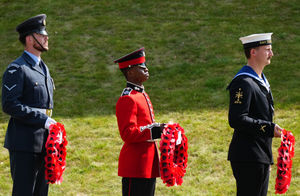Members of the military attend the national Service of Remembrance, hosted by the Royal British Legion in partnership with the Government, to mark the 80th Anniversary of VJ Day at the National Memorial Arboretum in Alrewas, Staffordshire. Picture date: Friday August 15, 2025. PA Photo. Photo credit should read: Christopher Furlong/PA Wire 
