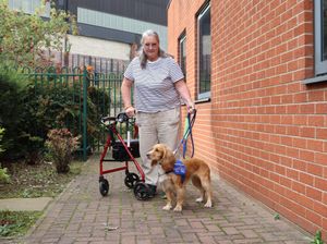 Debbie Harris with support dog Rogue