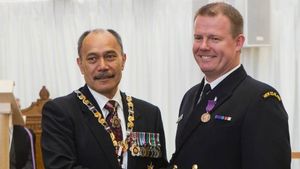  Lieutenant Commander for the Royal New Zealand Navy, Kevin Carr was awarded a bravery medal by Governor-General Sir Jerry Mateparae for helping save lives in the CTV building collapse.