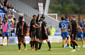 Ruben Neves hobbled off injured after 22 minutes (© AMA / James Baylis)