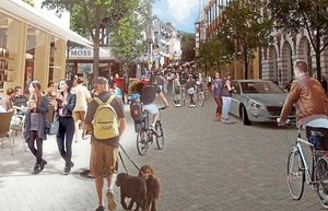 An artist's impression looking towards Pride Hill