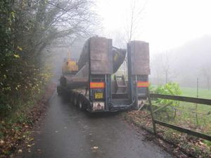The lorry which got stuck