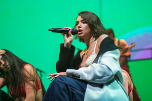 Dua Lipa at Birmingham's Genting Arena. Pic: Emma Turner