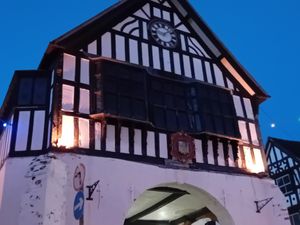Orange lights outside Bridgnorth Town Council