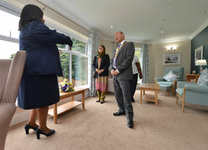 The Mayor of Dudley, Councillor Mohammed Hanif and Mayoress Zabeda Khanam with Director of Care and Social Business Janette Beckett as she gives a guided tour