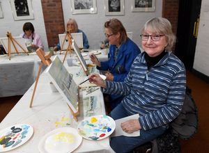 Artist Rob Conway, held an interactive art course at Walsall Leather Museum.
Joy Clayton came from Wellington to take part.