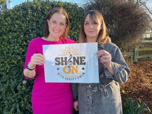 Beth Heath from Shropshire Festivals with Crystal Owen, founder of Shine On with Harvey Owen