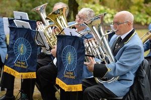 The Lea Hall Brass Band play during the service