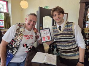 Peter Hill toasted his 69th birthday by raising a glass in the Elephant & Castle, in Dudley