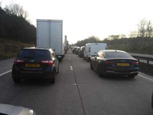 Supporting image for story: Two taken to hospital after crash causes 90-minute delays on M54 