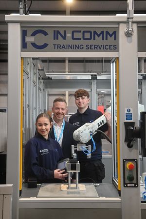 Melissa Hayward 16 and George Pigg 18. Steffan Willets (Technical Sales Manager) 