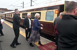 The Northern Belle putting out the red carpet to passengers as it pulled into Walsall Station earlier this year