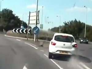 Supporting image for story: WATCH: 100mph A49 police chase ends dramatically on Shrewsbury roundabout