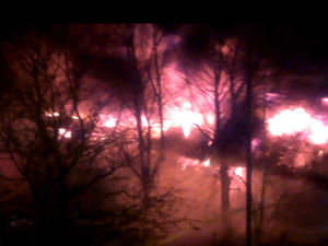 Supporting image for story: Video: Shocking moment Strykers building collapses in blaze