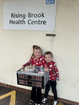 Lottie and her little brother Bobby, sold cakes at their mum’s workplace