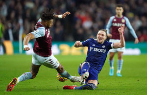 Aston Villa's Tyrone Mings (left) and Leeds United's Luke Ayling