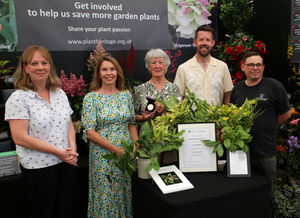 Gwen Hines (CEO, Plant Heritage), Cecilia Bufton (Chair, Plant Heritage), Linda Eggins (Brickell Award 2025 winner), Matt Pottage (The Royal Parks) and Dan Cartwright (Winterbourne House and Garden). Credit Plant Heritage