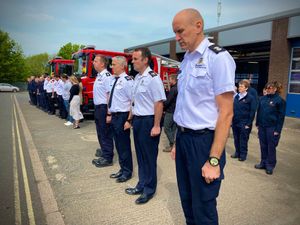 Supporting image for story: Shropshire firefighters pay tribute to fallen 'fire family'