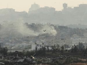 Buildings destroyed during the Israeli ground and air operations in the Gaza Strip