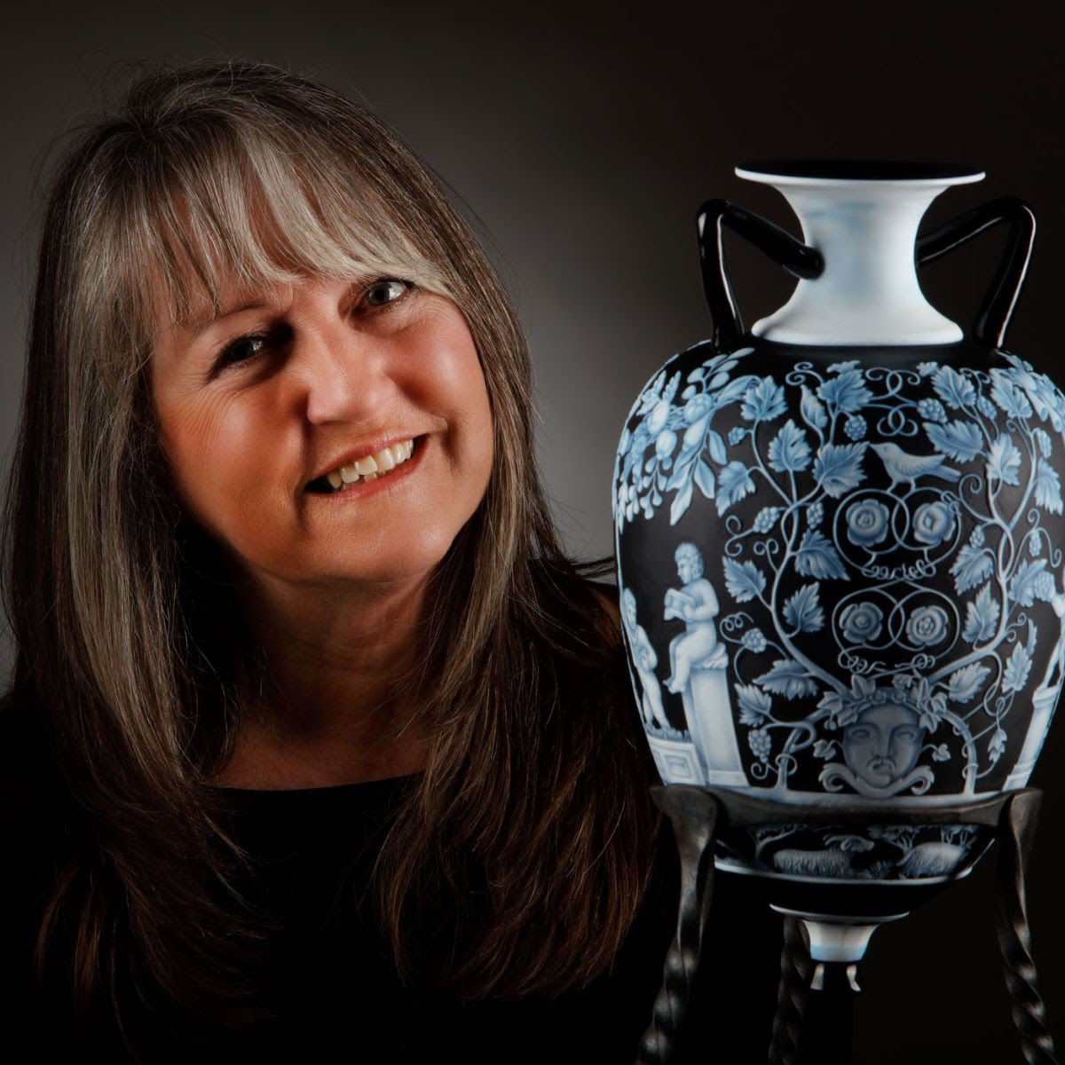 Beautiful Blue Vase unveiled at Stourbridge Glass Museum after 500 hours of painstaking work