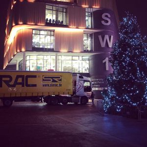 The chalet lorry arrives outside Southwater 1 - picture: Telford & Wrekin Council