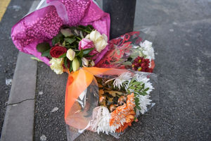 Flowers left at the scene