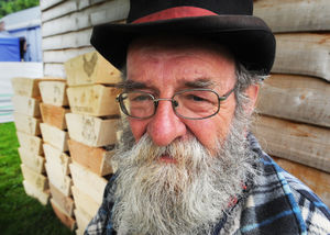 John Rideout selling trugs at Staffordshire County Show